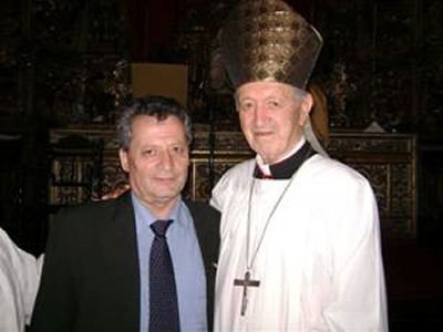 E. Koliqi, tė Premten e Madhe, me Eminencėn e Tij Kardinal Serafim Fernandes de Araśjo