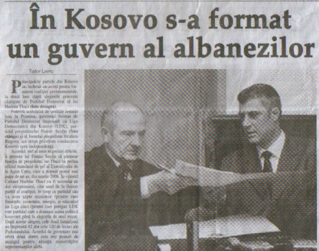 Kosova n nj gazet rumune